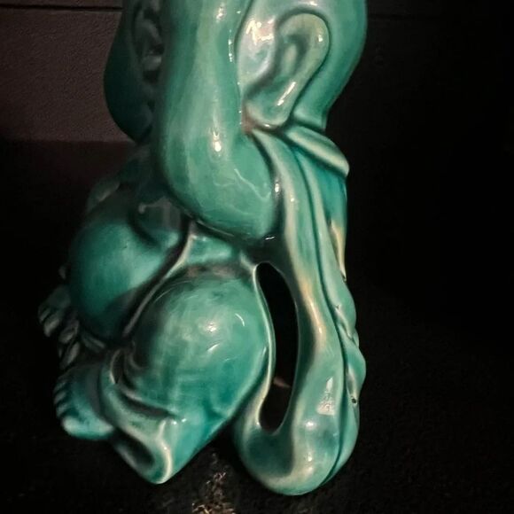 Vintage Green blue Buddha potpourri holder see no evil - Picture 4 of 8